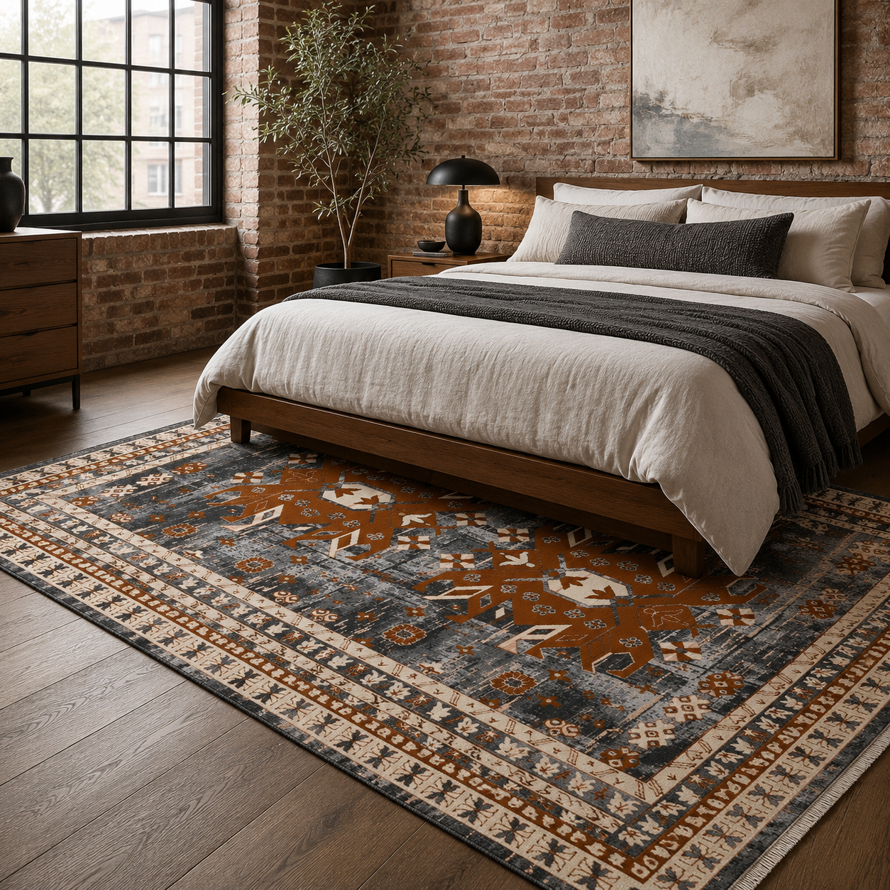 RW7084 washable chenille rug texture and pattern detail