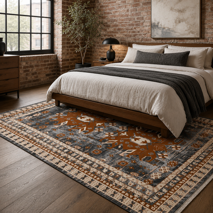 RW7084 washable chenille rug texture and pattern detail