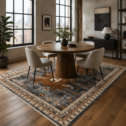RW7084 washable chenille rug texture and pattern detail