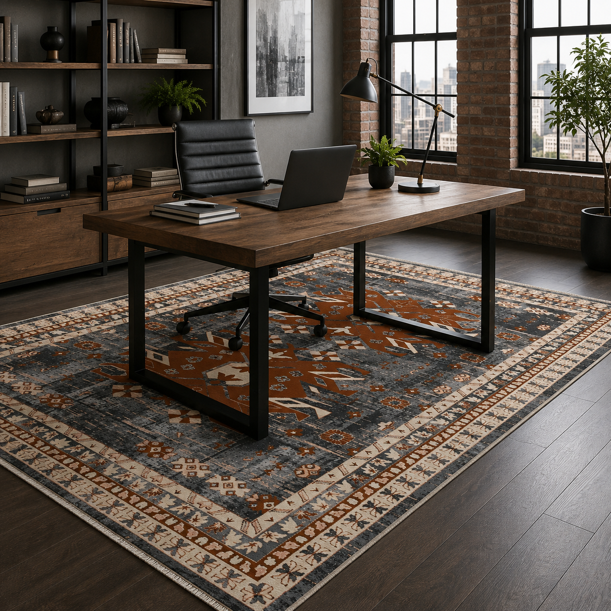 RW7084 washable chenille rug texture and pattern detail