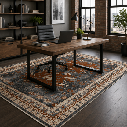 RW7084 washable chenille rug texture and pattern detail
