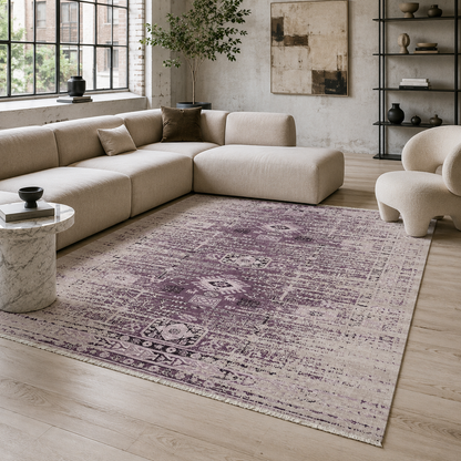 RW7085 washable chenille rug texture and pattern detail