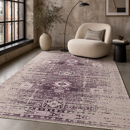 RW7085 washable chenille rug texture and pattern detail