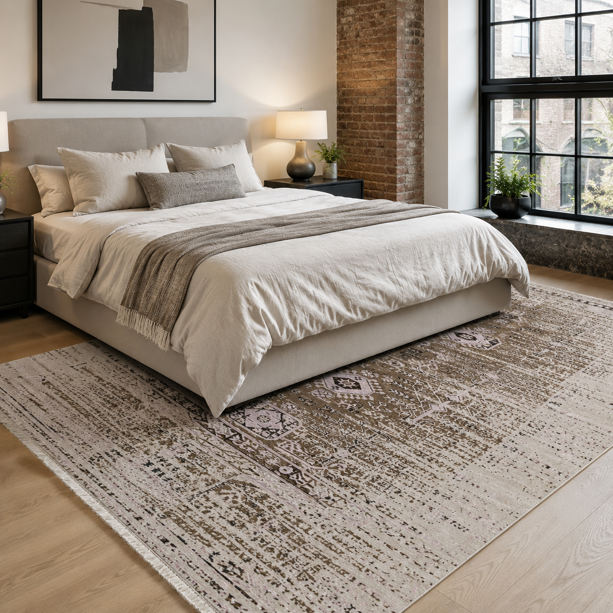 RW7086 washable chenille rug texture and pattern detail