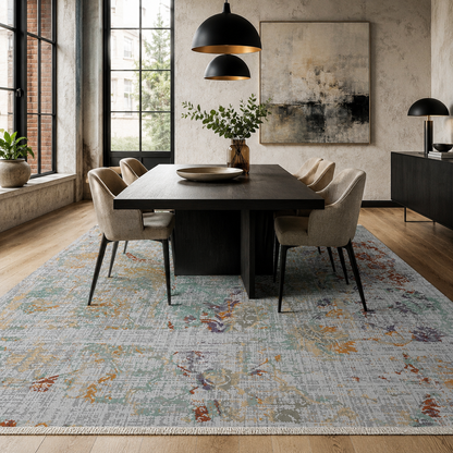 RW7088 washable chenille rug texture and pattern detail
