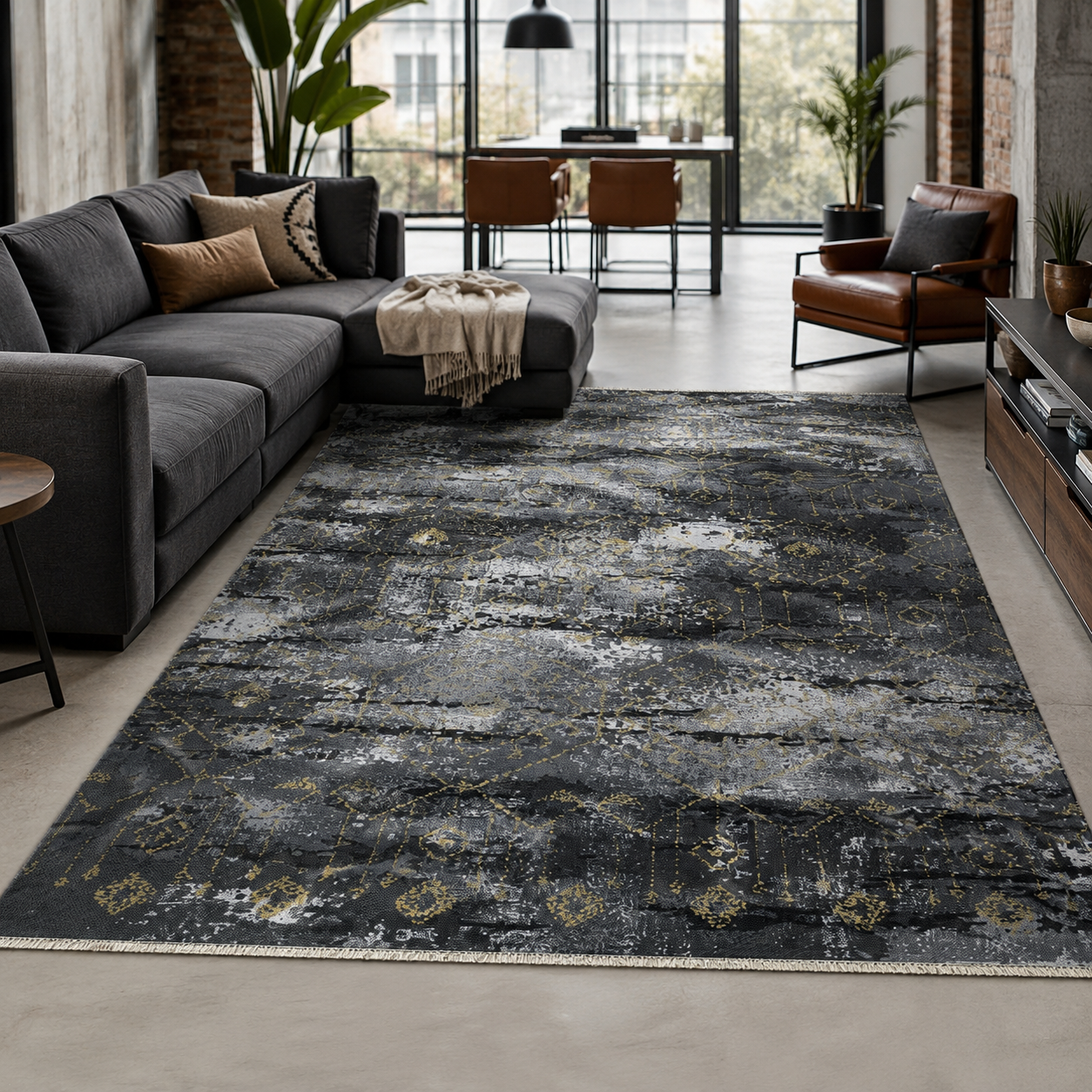 RW7090 washable chenille rug texture and pattern detail