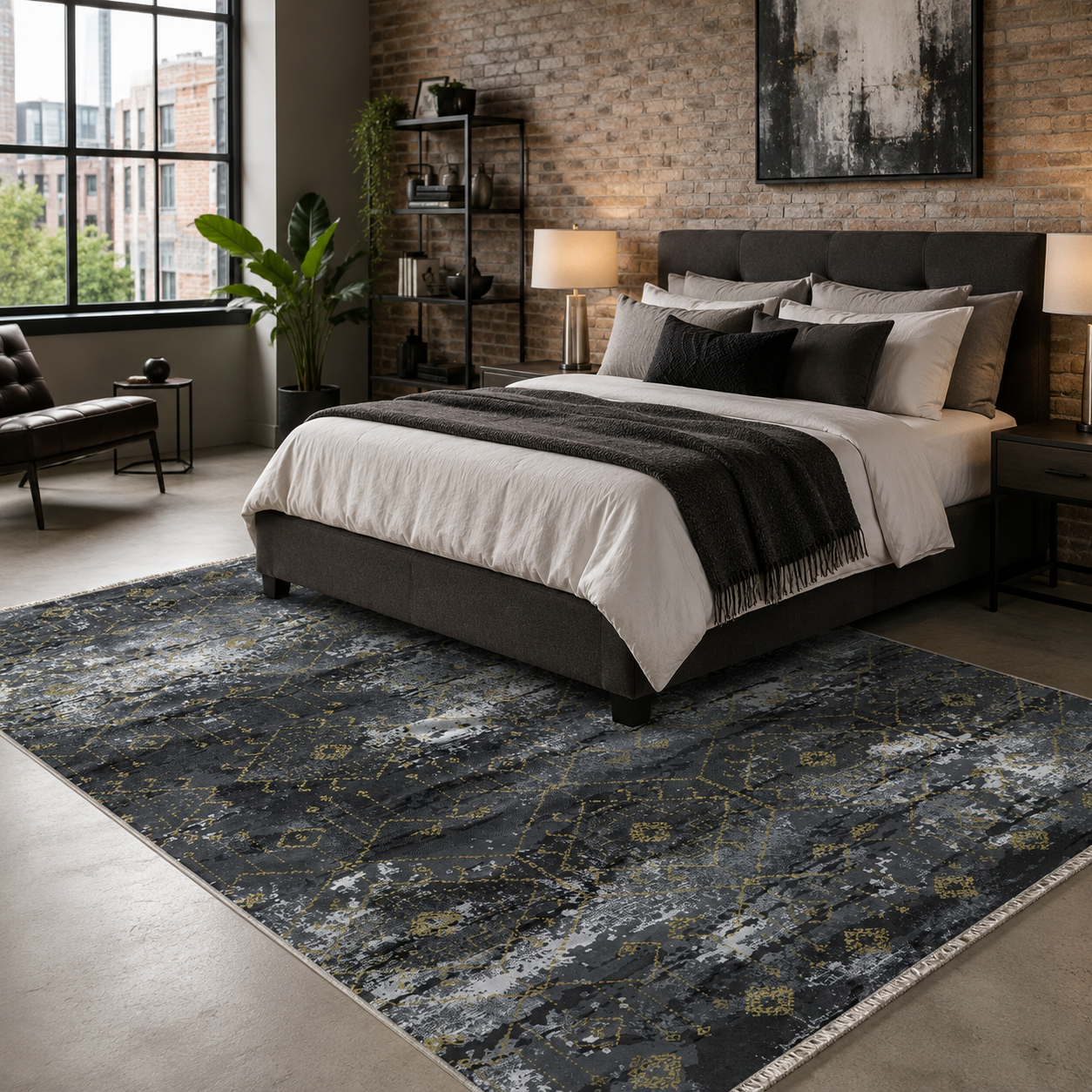 RW7090 washable chenille rug texture and pattern detail