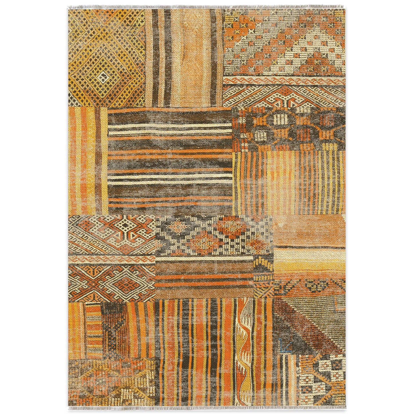 RW7091 washable chenille area rug viewed from above