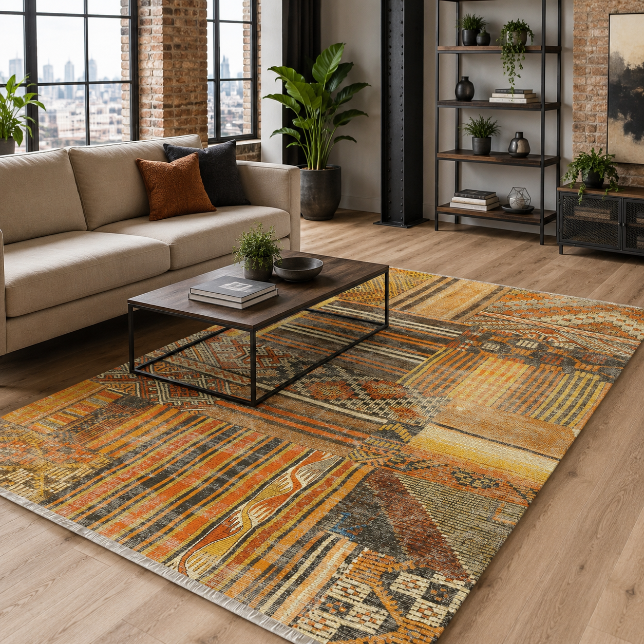 RW7091 washable chenille rug texture and pattern detail