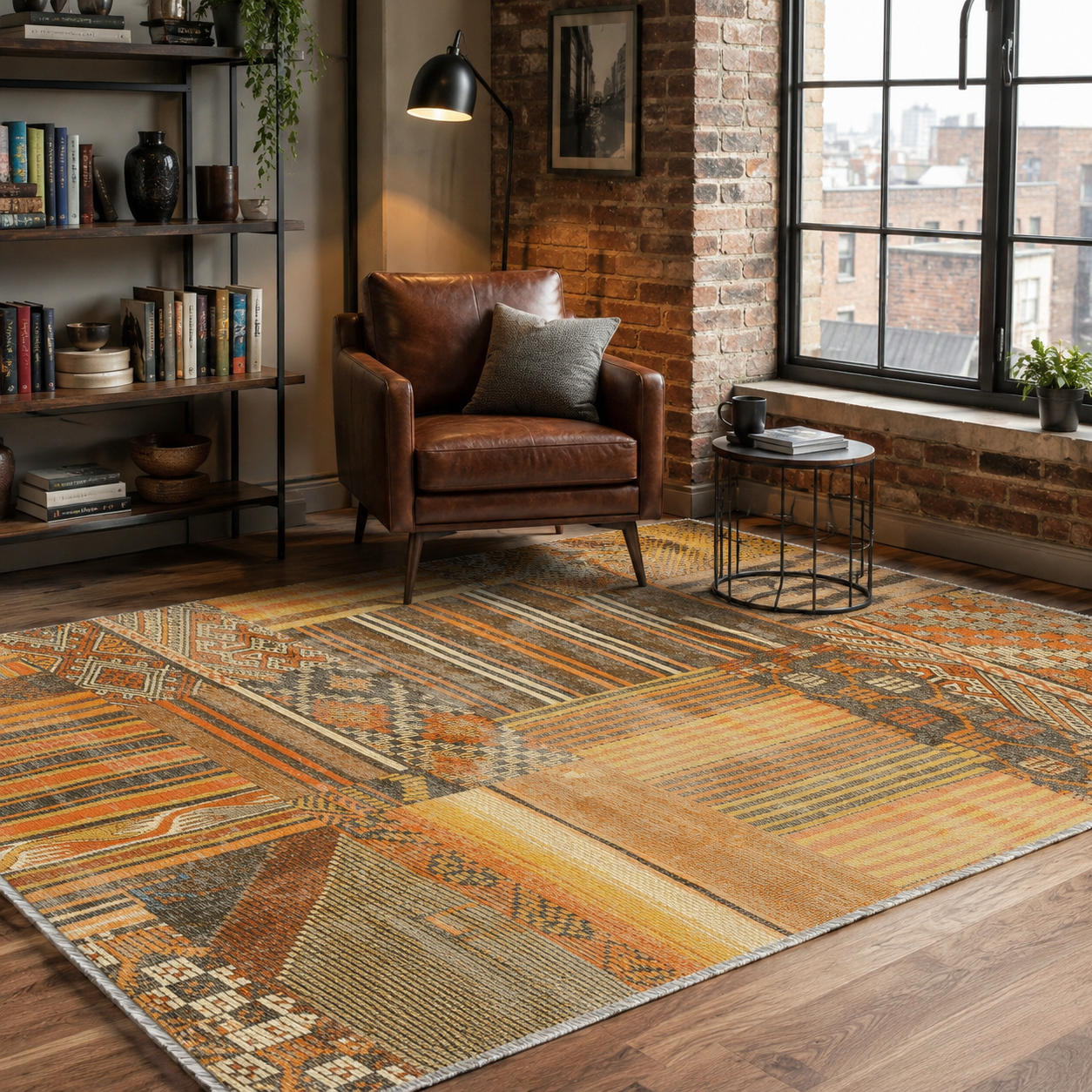 RW7091 washable chenille rug texture and pattern detail