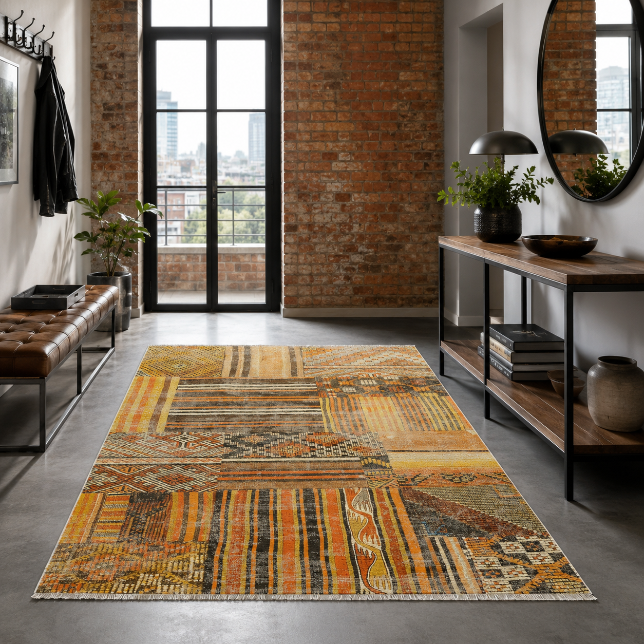 RW7091 washable chenille rug texture and pattern detail