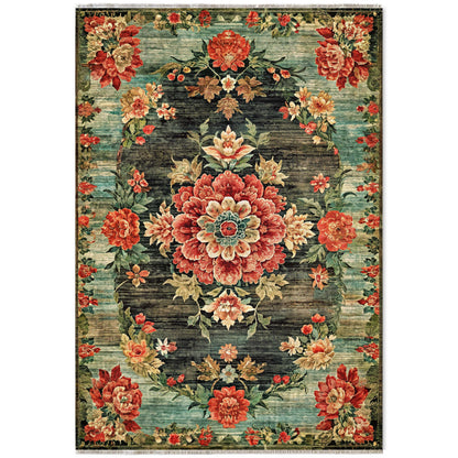 RW7093 washable chenille area rug viewed from above