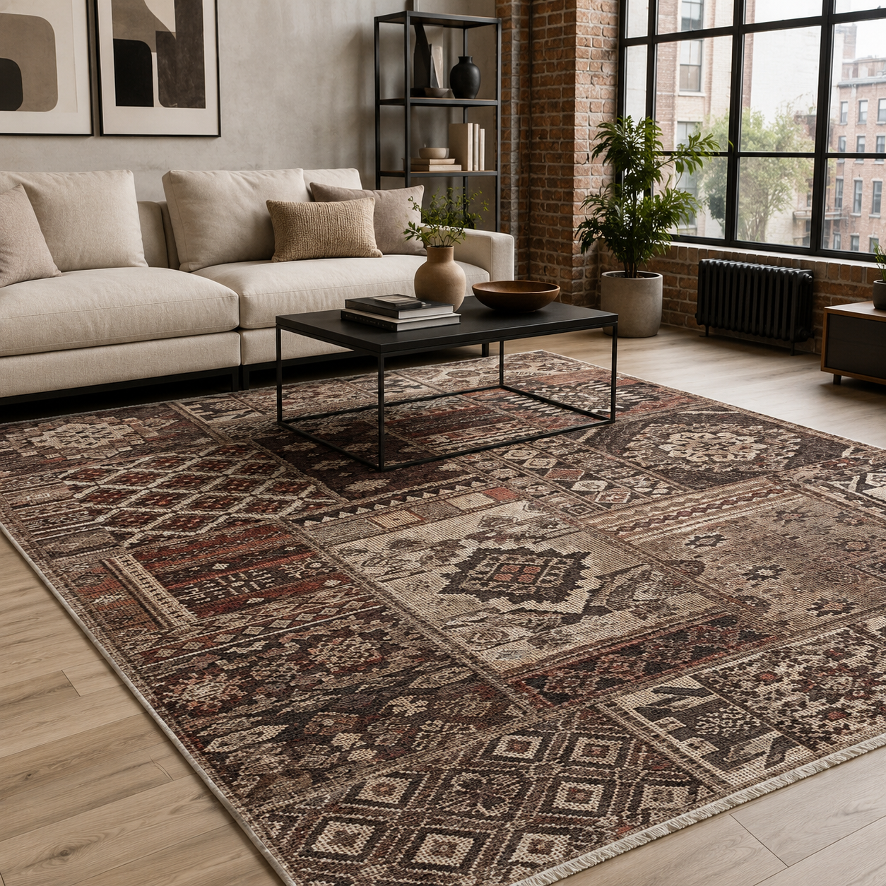 RW7094 washable chenille area rug