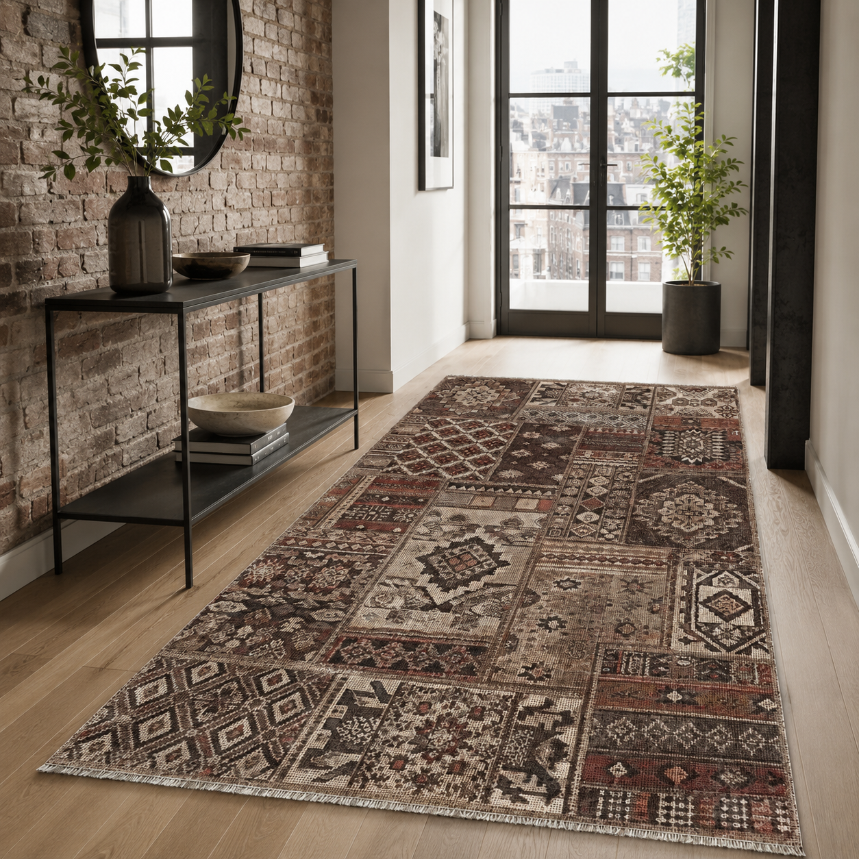 RW7094 washable chenille rug texture and pattern detail