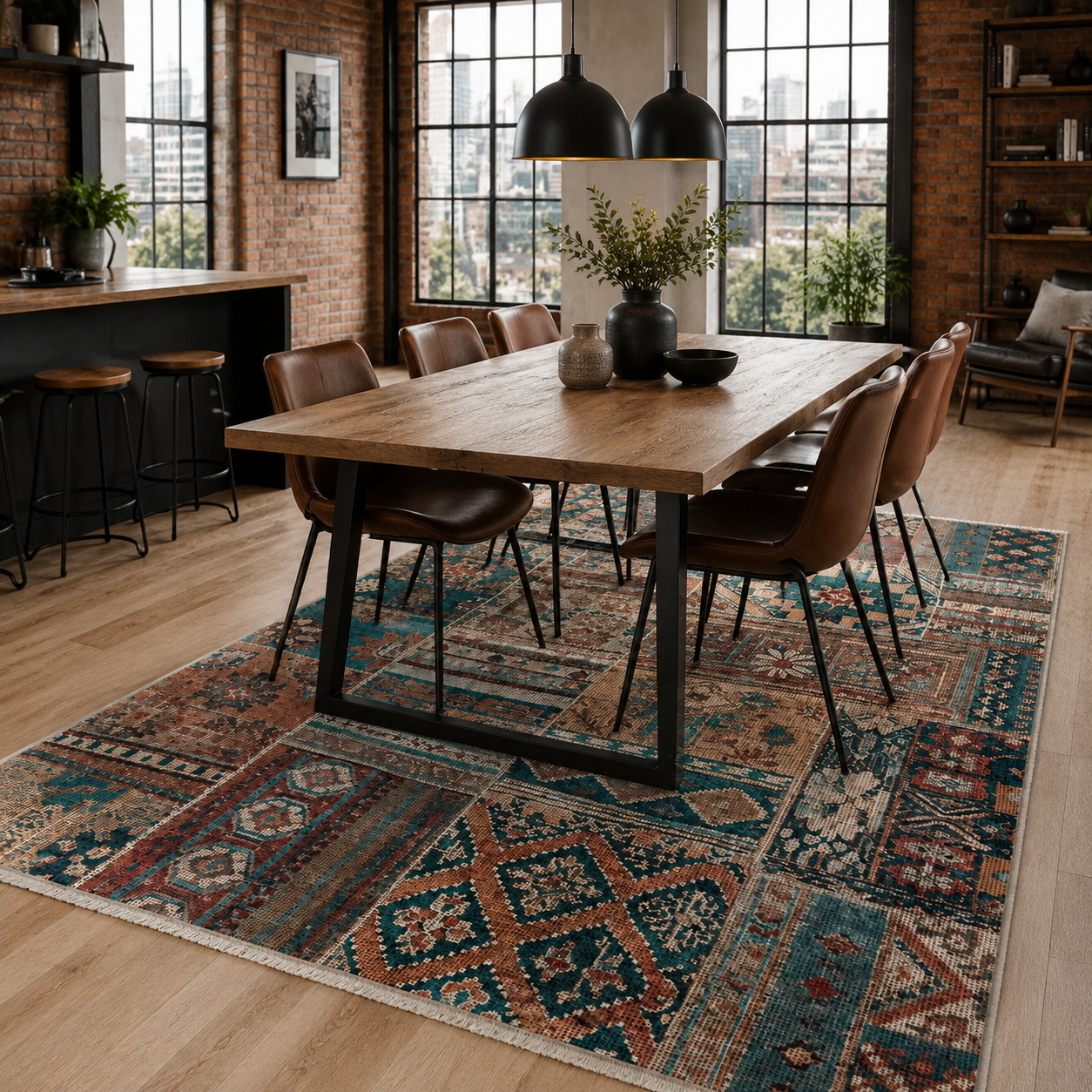 RW7095 washable chenille rug texture and pattern detail