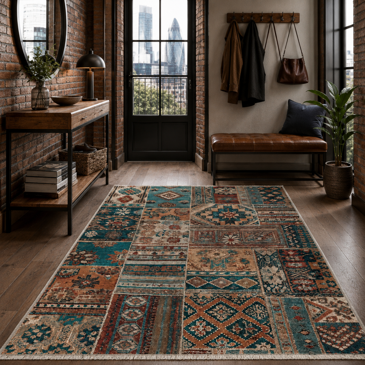 RW7095 washable chenille rug texture and pattern detail