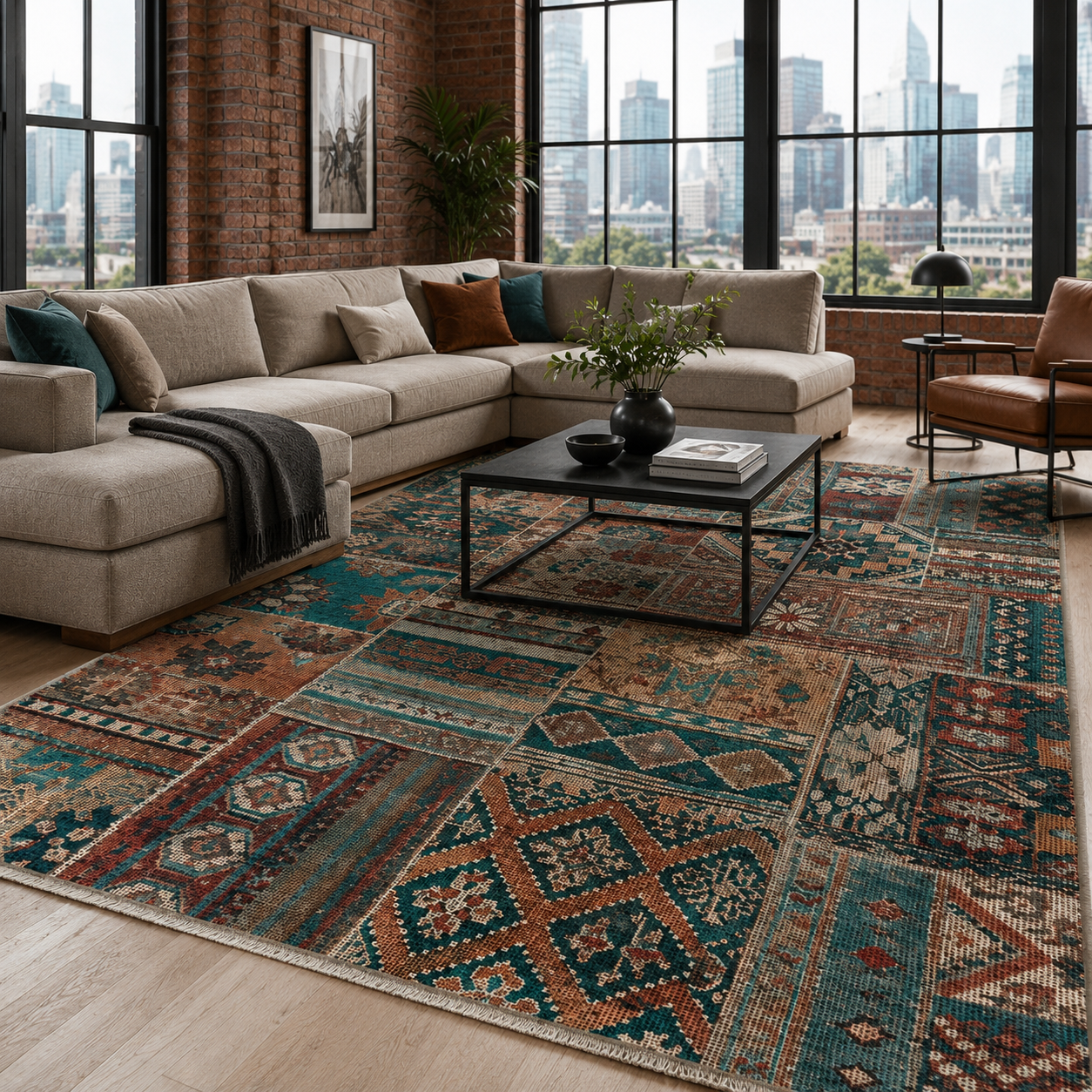 RW7095 washable chenille rug texture and pattern detail