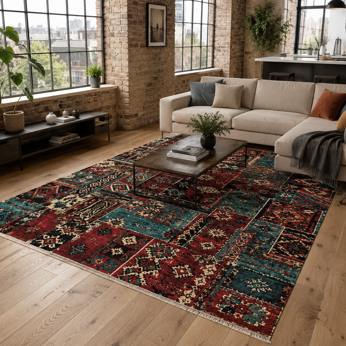 RW7096 washable chenille rug texture and pattern detail