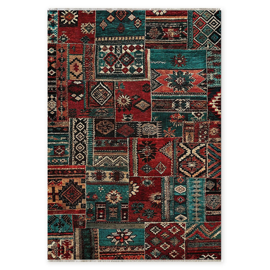 Homestead Waves Burgundy Heritage Washable Rug