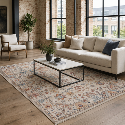RW7098 washable chenille rug texture and pattern detail