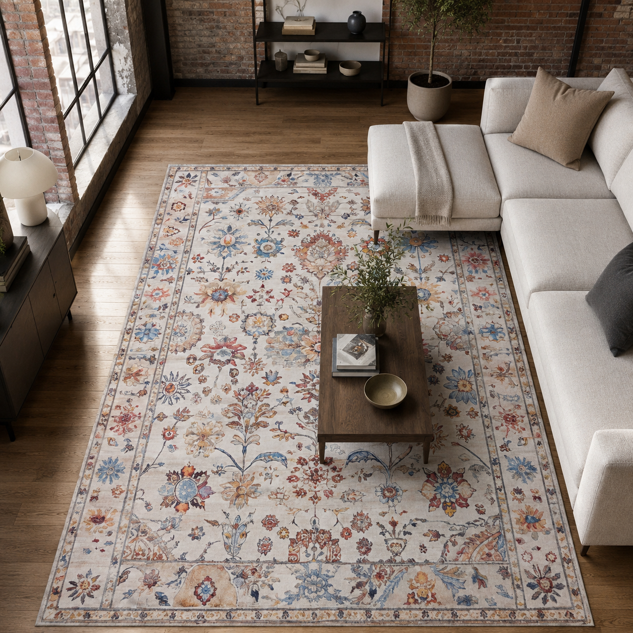 RW7098 washable chenille rug texture and pattern detail