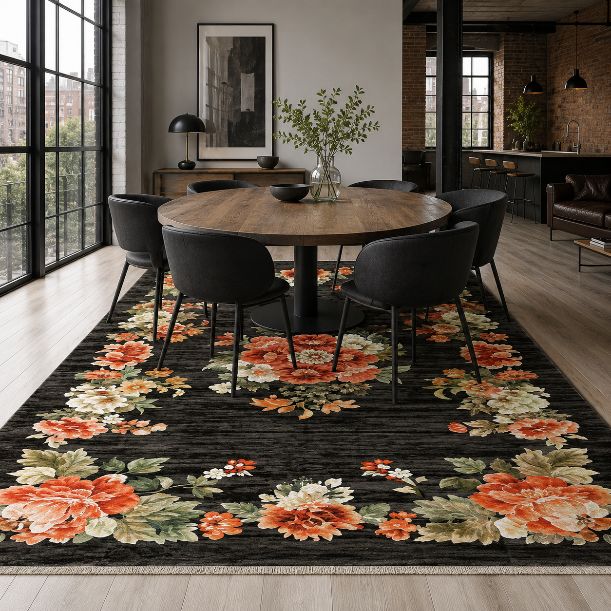 RW7099 washable chenille rug texture and pattern detail