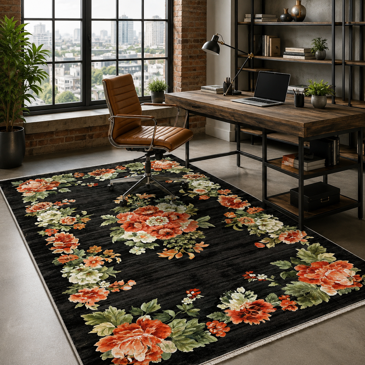 RW7099 washable chenille rug texture and pattern detail