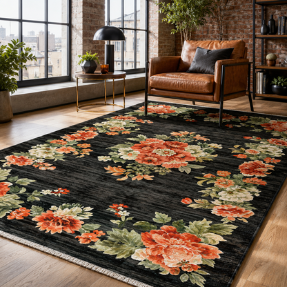 RW7099 washable chenille rug texture and pattern detail