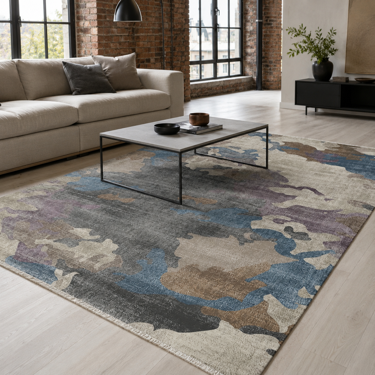 RW7100 washable chenille rug texture and pattern detail