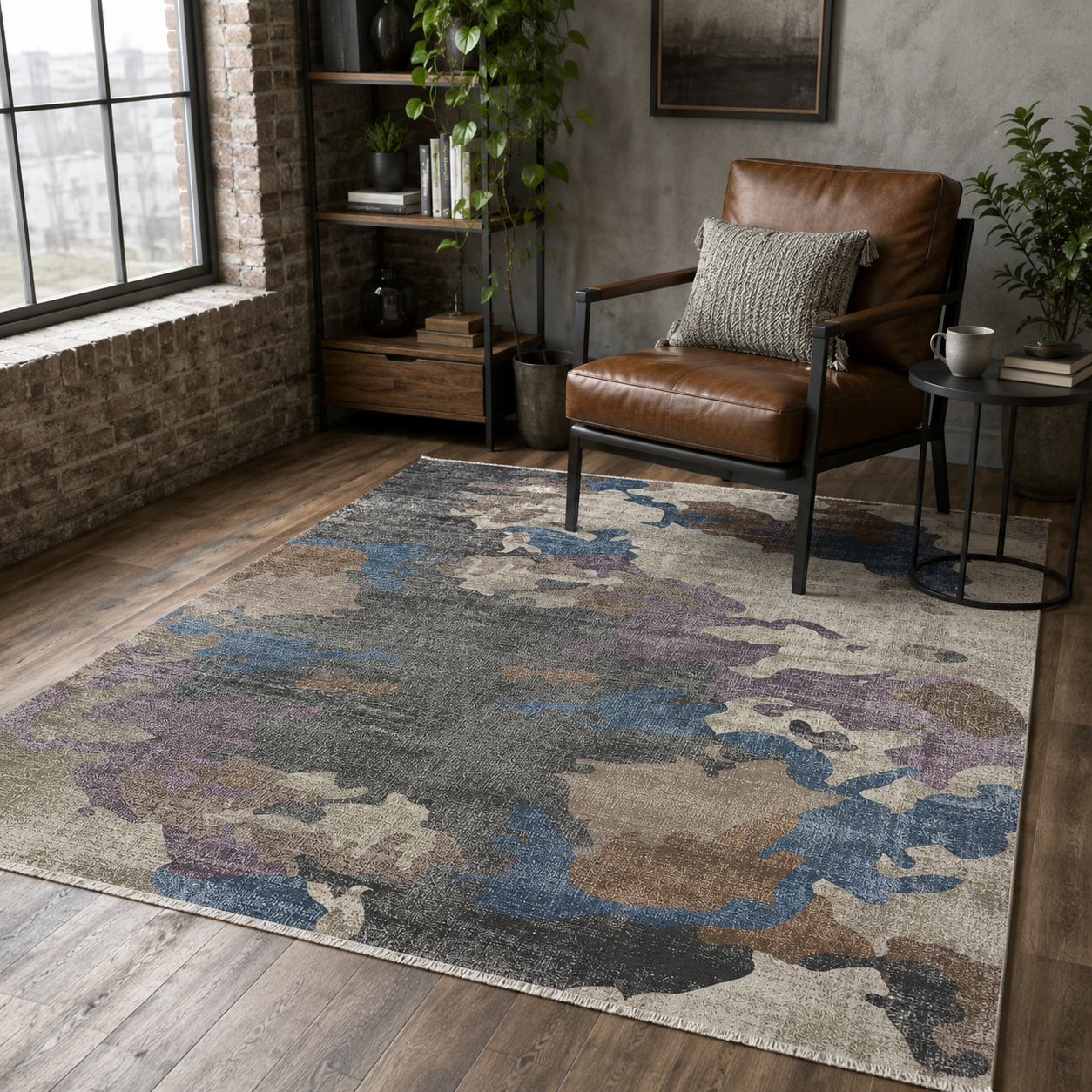 RW7100 washable chenille rug texture and pattern detail
