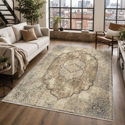 RW7103 washable chenille rug texture and pattern detail