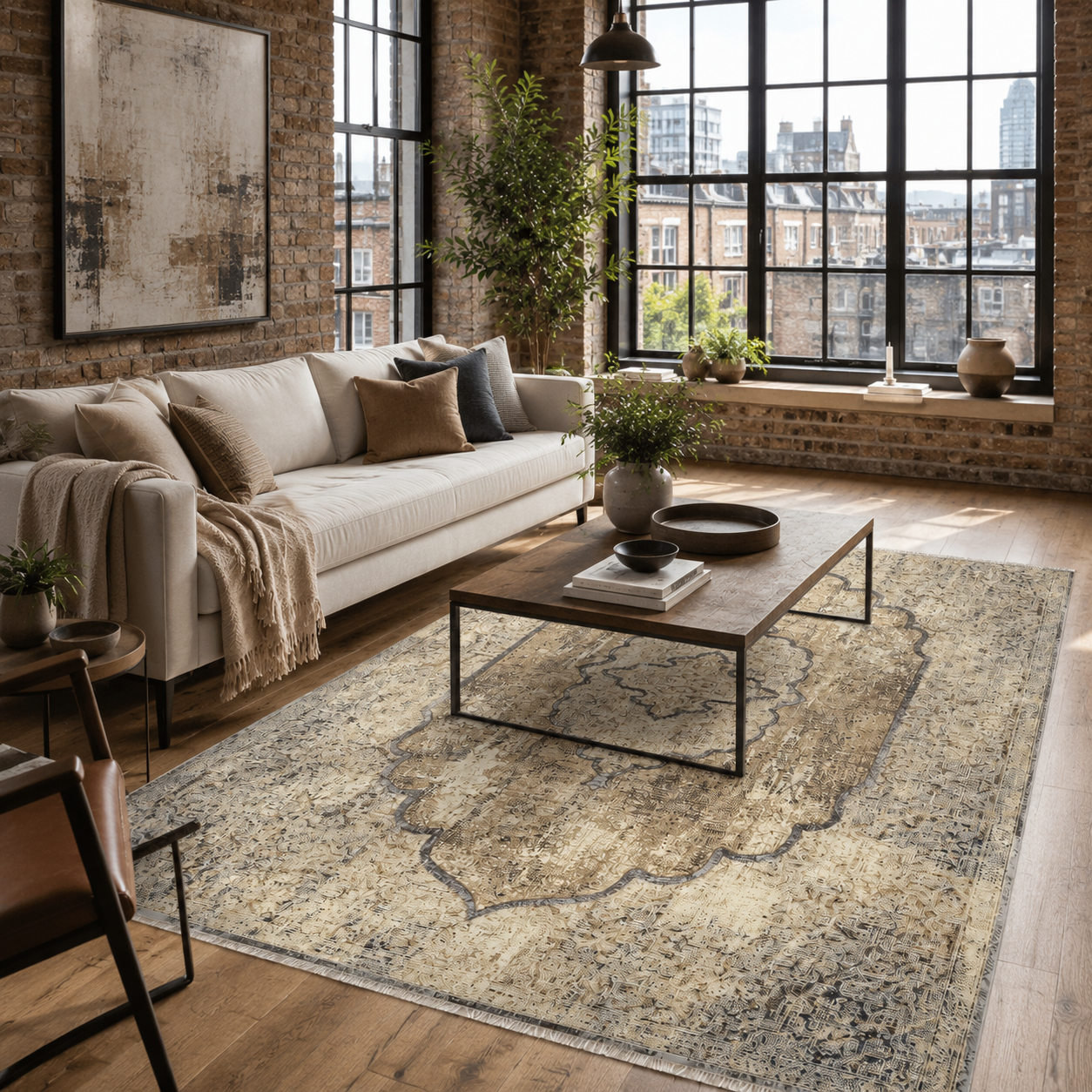 RW7103 washable chenille rug texture and pattern detail