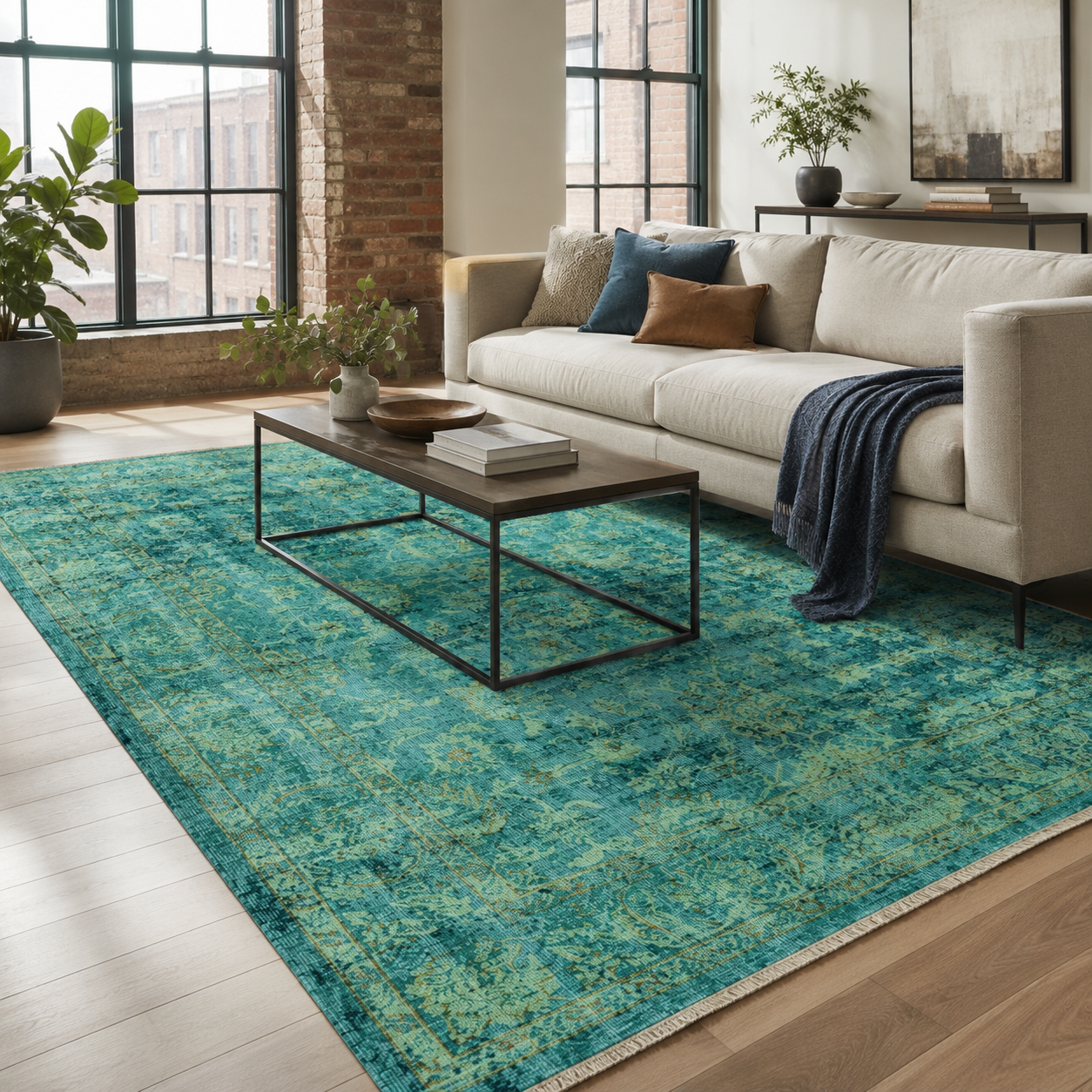 RW7104 washable chenille rug texture and pattern detail