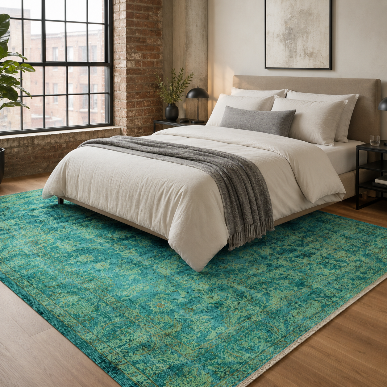 RW7104 washable chenille rug texture and pattern detail