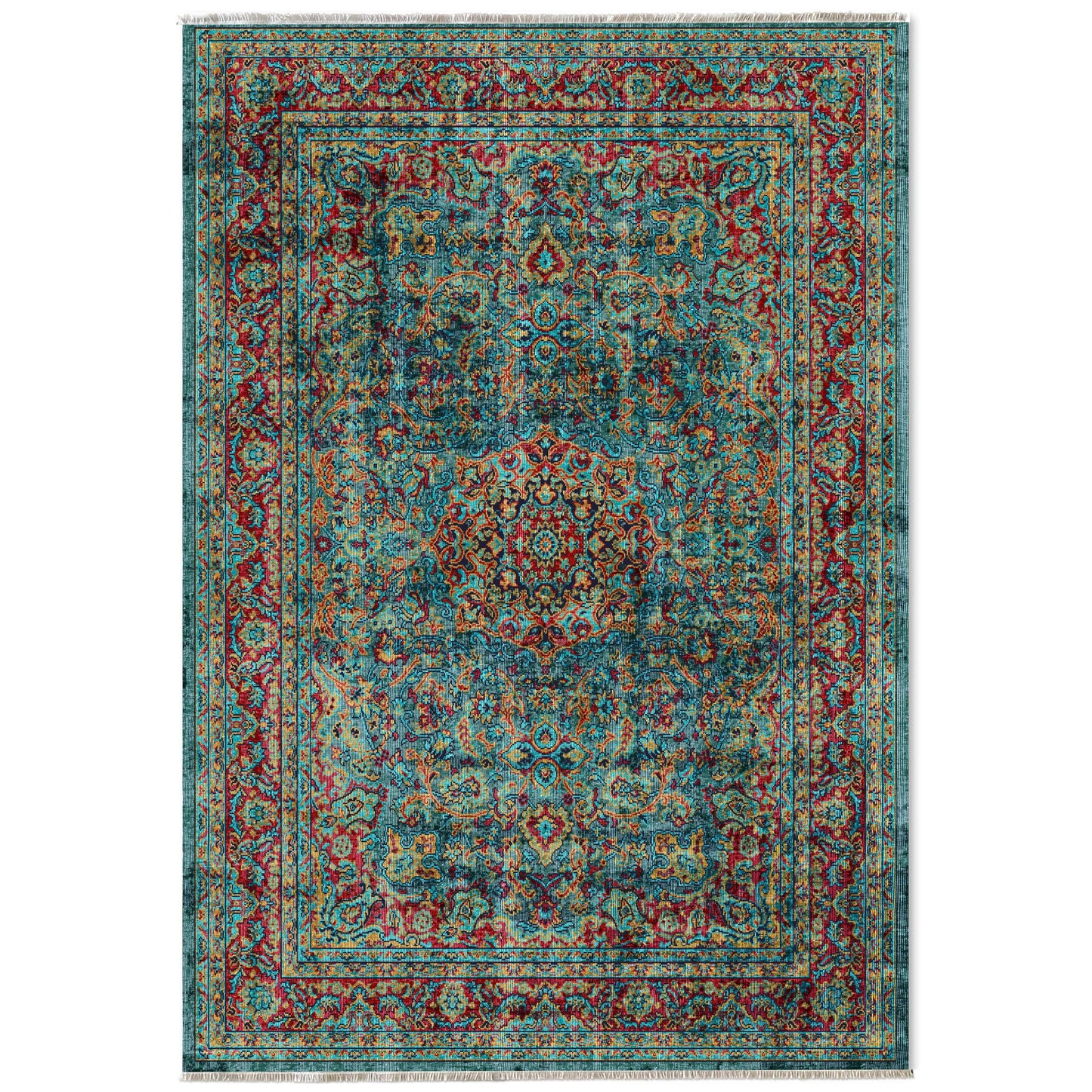 RW7105 washable chenille area rug viewed from above