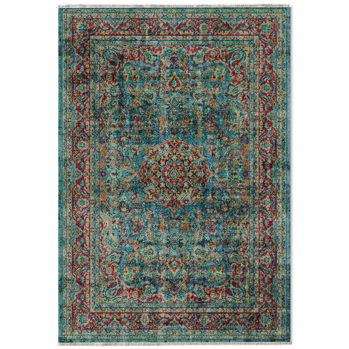 RW7105 washable chenille area rug viewed from above