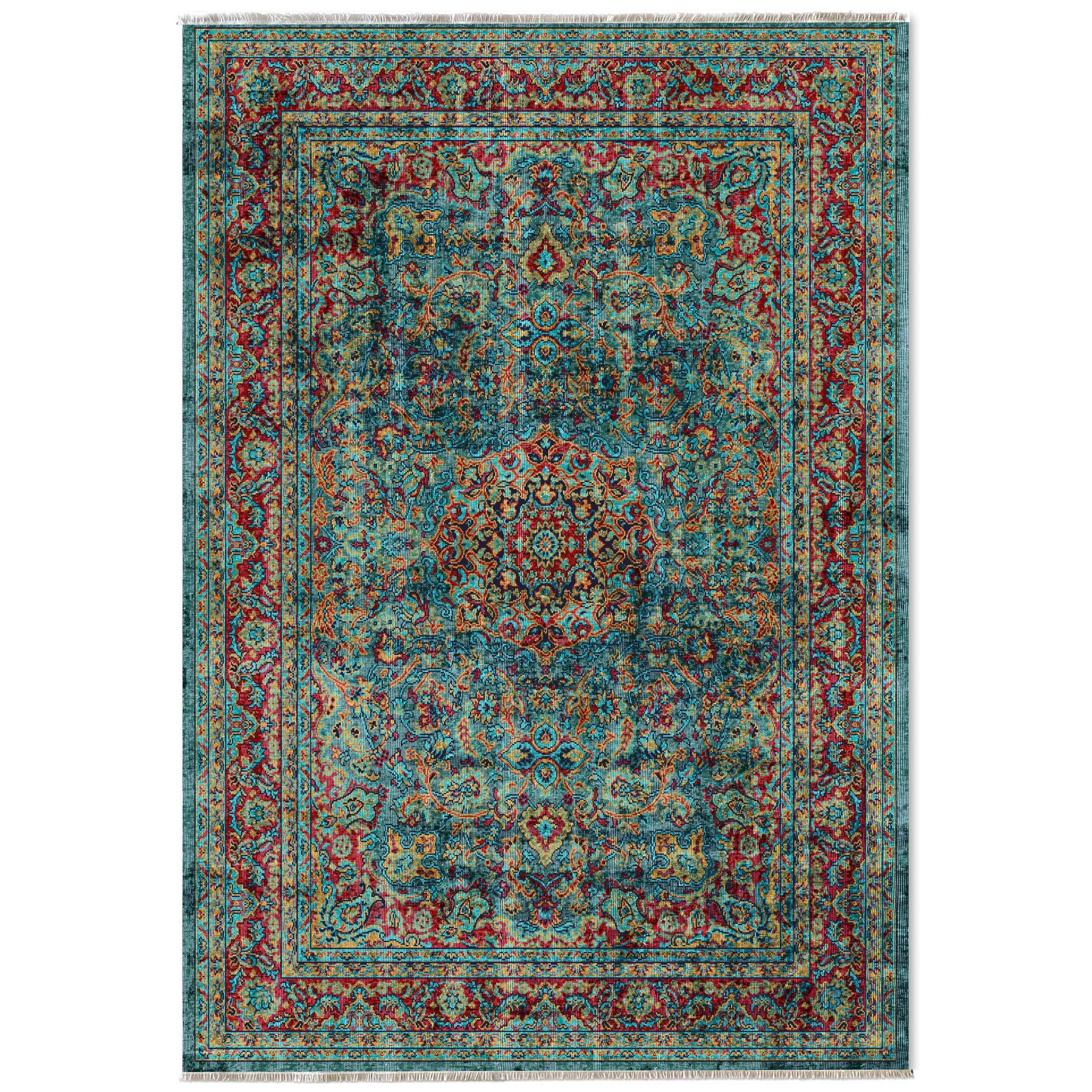 RW7105 washable chenille area rug viewed from above