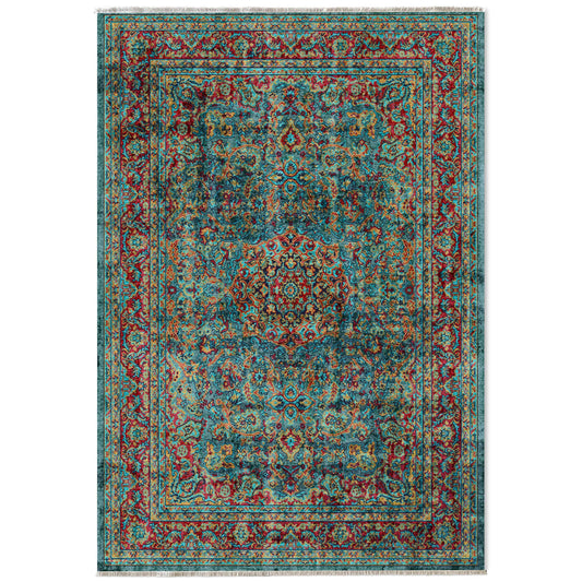 RW7105 washable chenille area rug viewed from above