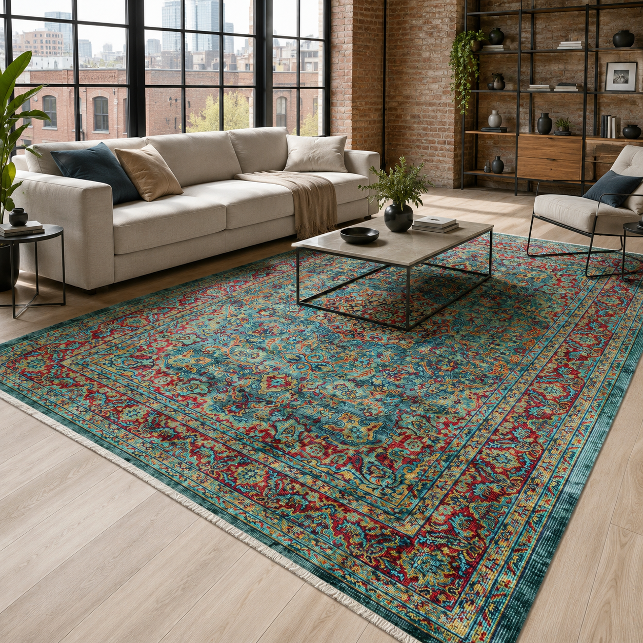 RW7105 washable chenille rug texture and pattern detail