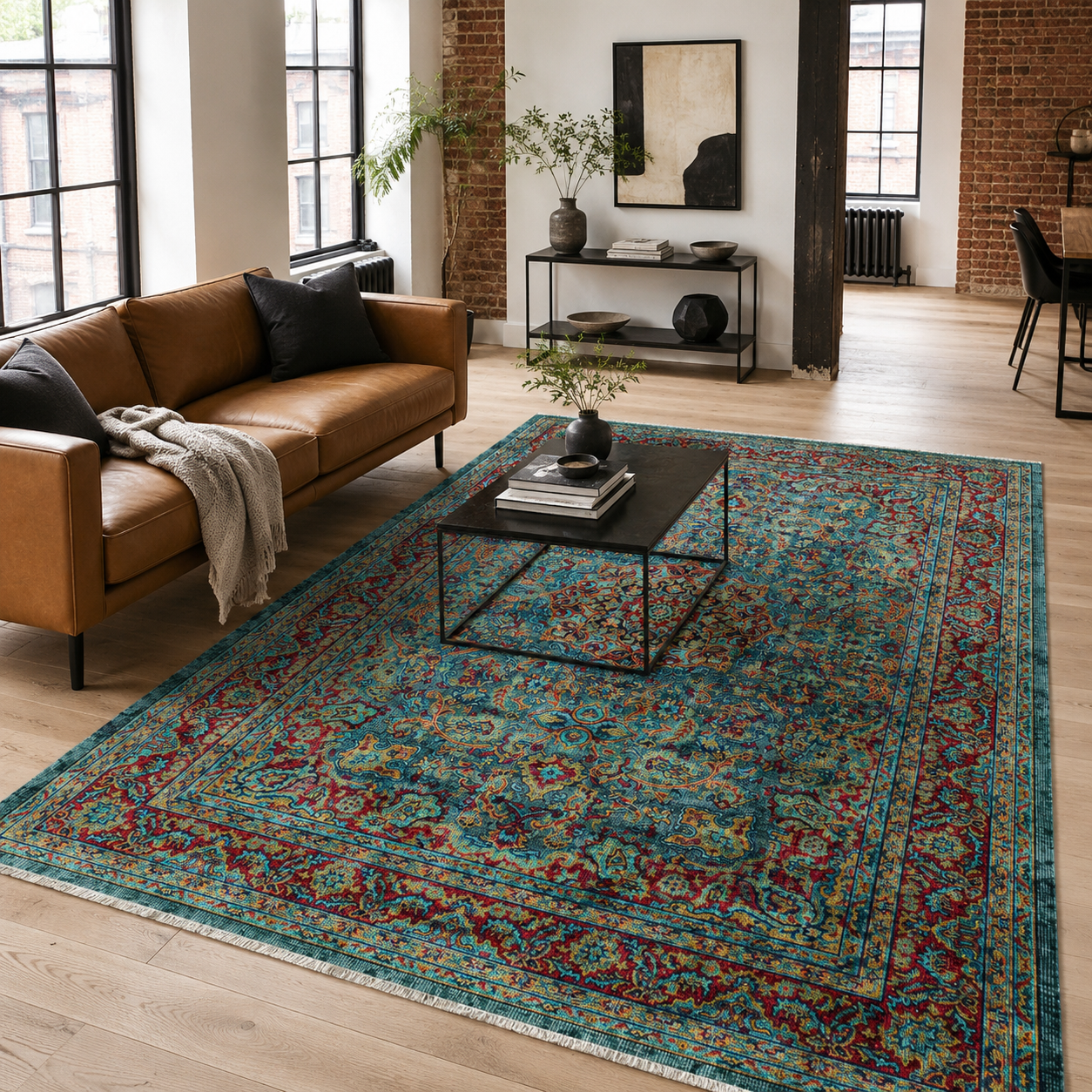 RW7105 washable chenille rug texture and pattern detail