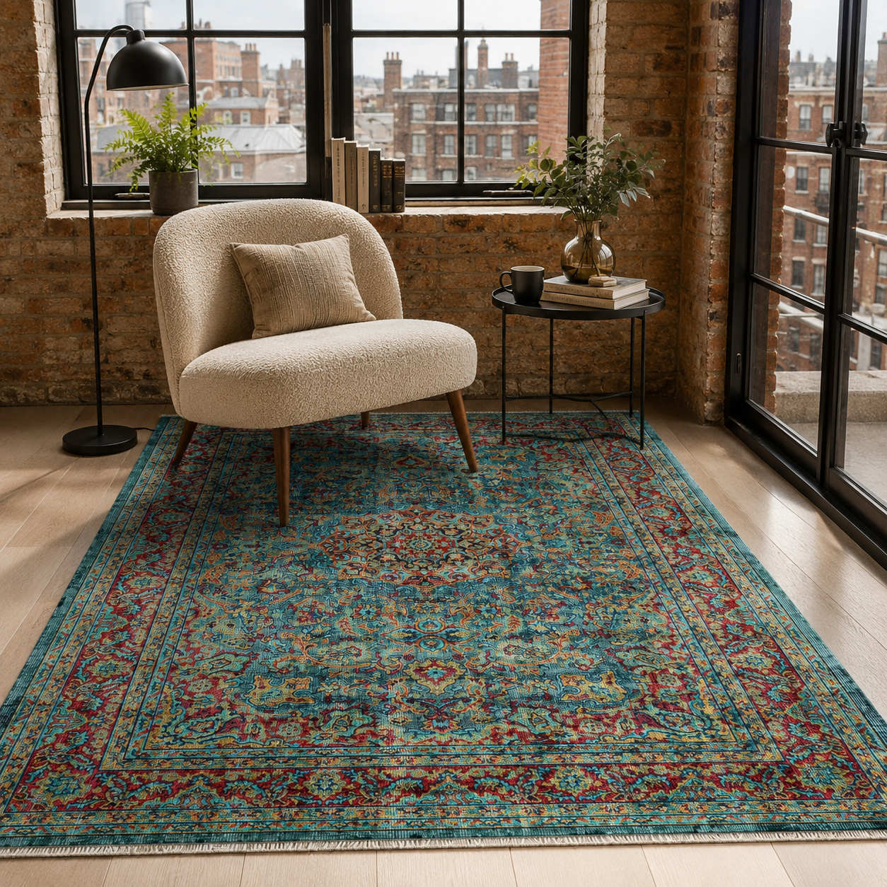 RW7105 washable chenille rug texture and pattern detail