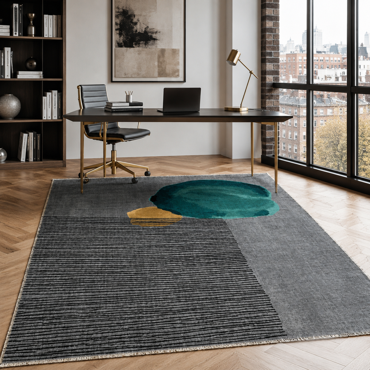 RW7106 washable chenille rug texture and pattern detail