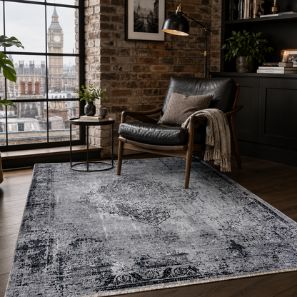 RW7107 washable chenille rug texture and pattern detail