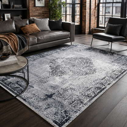 RW7107 washable chenille rug texture and pattern detail