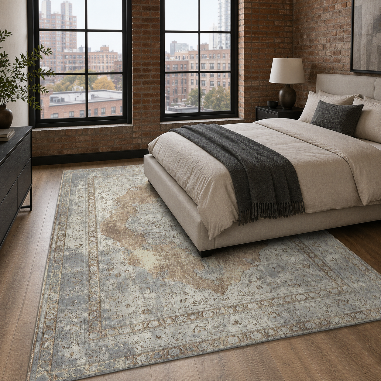 RW7108 washable chenille rug texture and pattern detail
