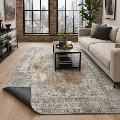 RW7108 washable chenille rug texture and pattern detail