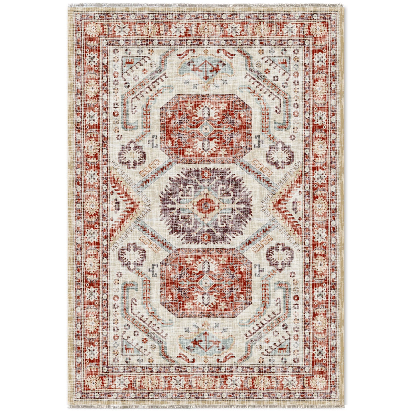 RW7109 washable chenille area rug viewed from above