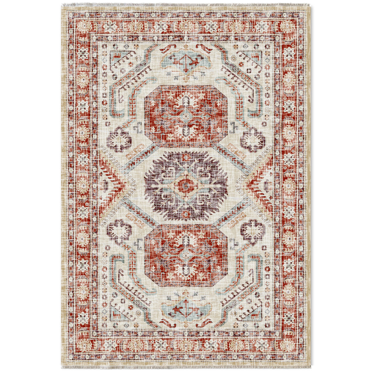 RW7109 washable chenille area rug viewed from above