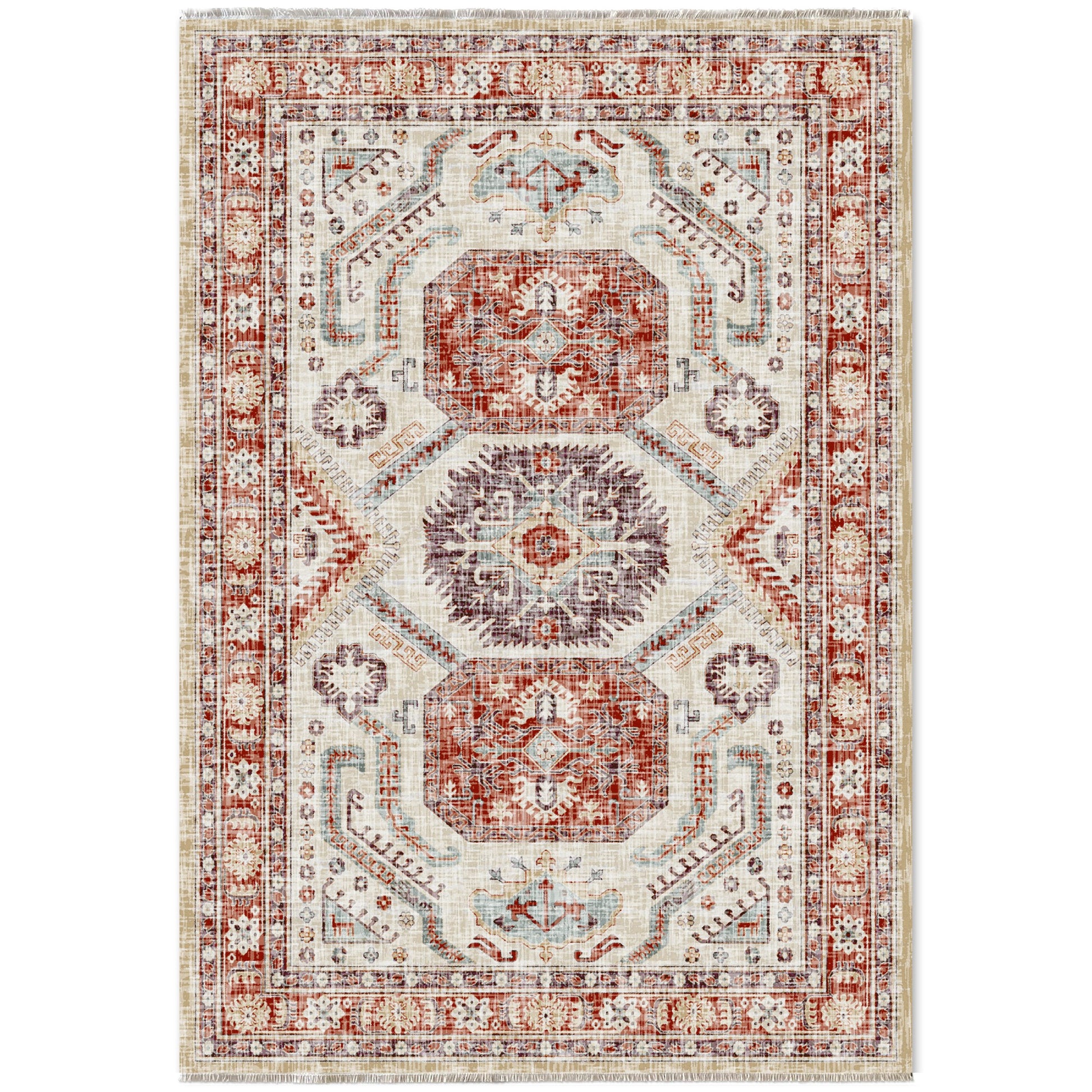 RW7109 washable chenille area rug viewed from above