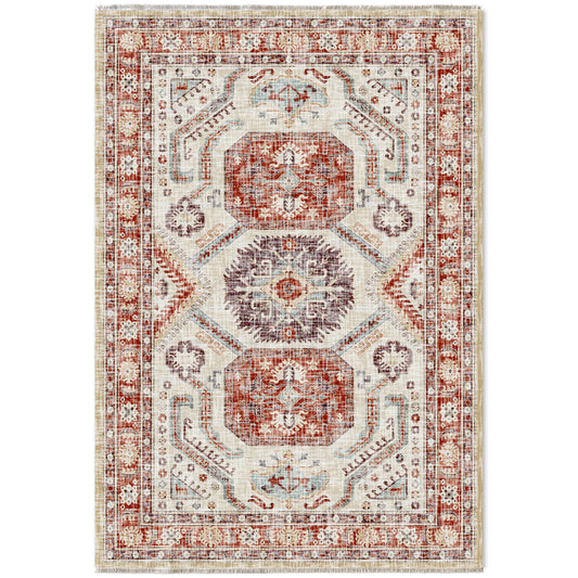 RW7109 washable chenille area rug viewed from above